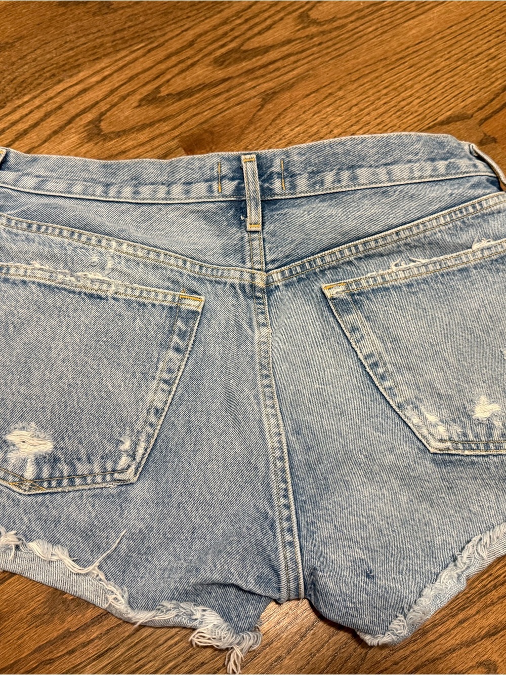 Agolde Parker Vintage cut off shorts— Light Blue & Black - Picture 5 of 9